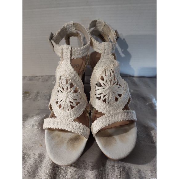 Crochet Wedge Sandals With Ankle Strap By Impo with box Size 10M - Picture 14 of 14